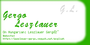 gergo leszlauer business card